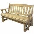 thumbnail image 3 of Amish Casual Heavy Duty 800 Lb Mission Treated Porch Glider, 5-Foot, Cedar Stain, With Cups, 3 of 11