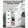 thumbnail image 4 of FurnitureR White Bathroom Storage Cabinet with Shelf/Drawers Narrow Corner Organizer Standing Cupboard, 4 of 6