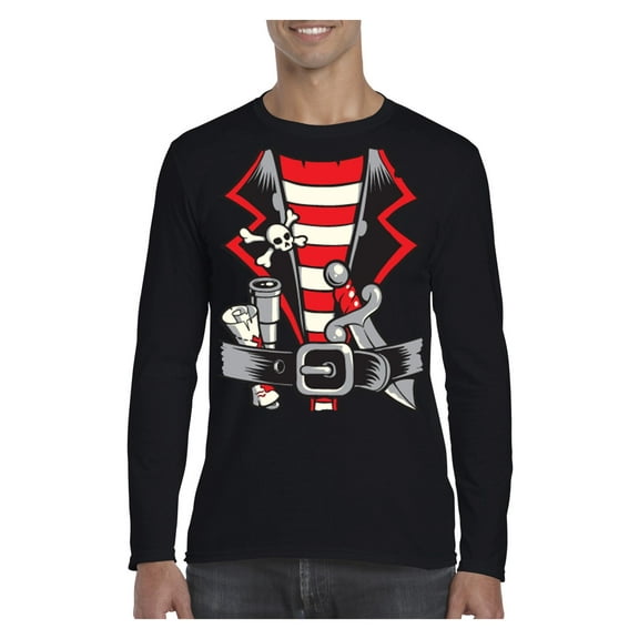 MmF - Mens Long Sleeve T-Shirts, up to Size 5XL - Pirate Costume