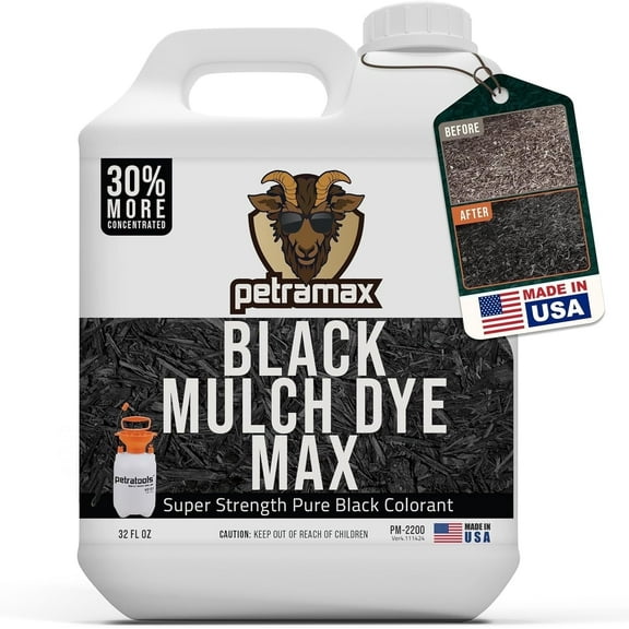 Petramax Black Mulch Dye Spray, Black Wood Mulch Dye for Landscaping & Lawn Care, 32 Oz
