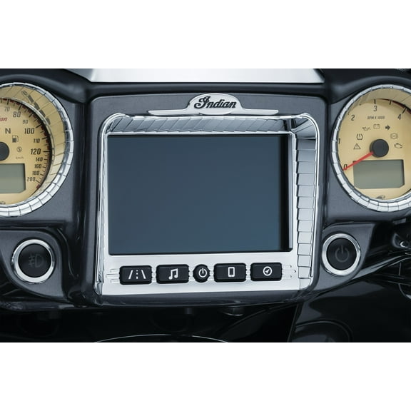 Kuryakyn 5198 Motorcycle Accessory: Aztec Stereo Accent for 2017-2019 Indian Chieftain & Roadmaster Motorcycles, Chrome