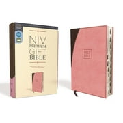 Niv, Premium Gift Bible, Leathersoft, Pink/Brown, Red Letter Edition, Indexed, Comfort Print (Other)