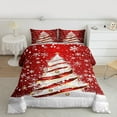 thumbnail image 2 of Manfei Red Xmas Tree Bedding Comforter Set for Teen, Winter Snowflake Twin Comforter Sets, Merry Christmas Reversible Bedding Set, Breathable Home Decor, 2pcs, 2 of 8
