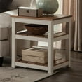 thumbnail image 4 of Alaterre Furniture Savannah 2 Shelf End Table, Ivory with Natural Wood Top, 4 of 5