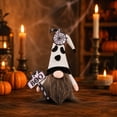 thumbnail image 4 of erdimoy Halloween Ghost Boo Faceless Gnome Plush Figurines, White Ghost Spider Web Pumpkin Tomte Gnomes Tabletop Ornaments, Spooky Fall Tiered Tray Decor for Halloween Party Mantel Shelf Decorations, 4 of 6