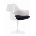 thumbnail image 4 of Plata Decor White Tulip Arm Chair with Black Cushion, 4 of 5
