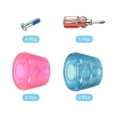 thumbnail image 3 of Uxcell Roller Skate Toe Stops with Screwdriver 82A Rubber Brake Stoppers Block, Clear Pink Blue 2 Pair, 3 of 5