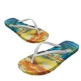 thumbnail image 2 of Chririnla Womens Flip Flops Sunset Sea Turtle Print Casual Non-Slip Quick Dry Slides Sandals Fashion Lightweight Thin Strap Beach Sandal for Walking Vacation, 2 of 7