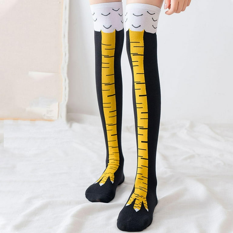 3 Paires Funny Chicken Legs Chaussettes Hautes Pour Femmes