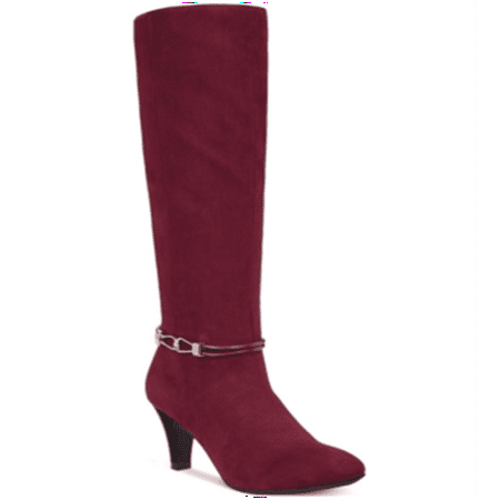 

Karen Scott Women s Hollee Fabric Almond Toe Knee High Fashion Boots Red Size 6.5 M
