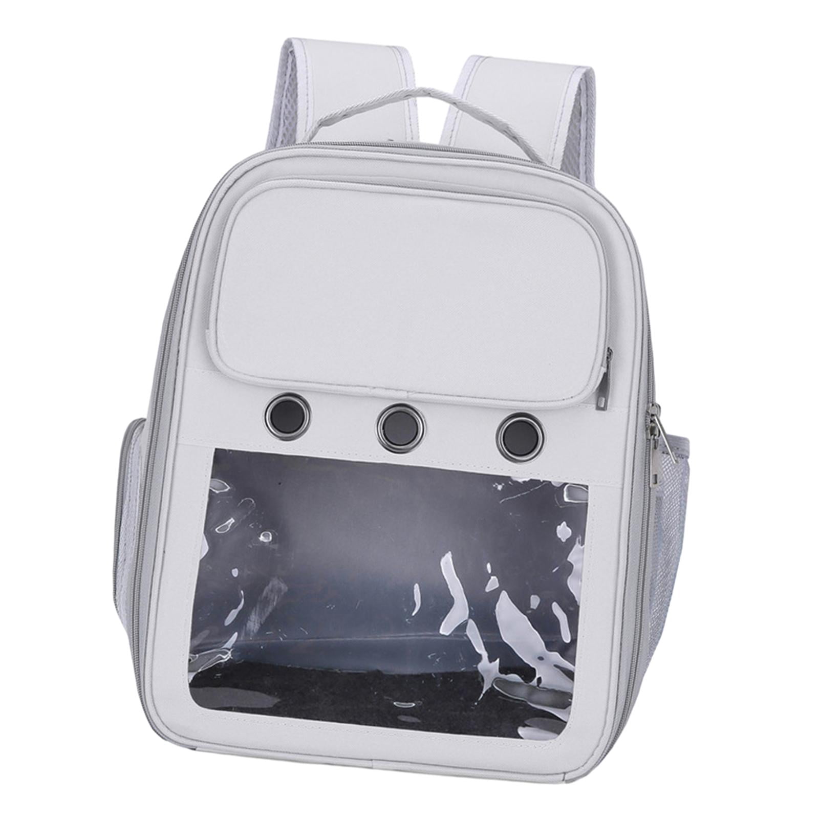 Cat Backpack Carrier Pet Hiking Backpack for Small Medium Dogs Cats Oxford Cloth Clear Window Carrying Bag for Camping Travel Gray