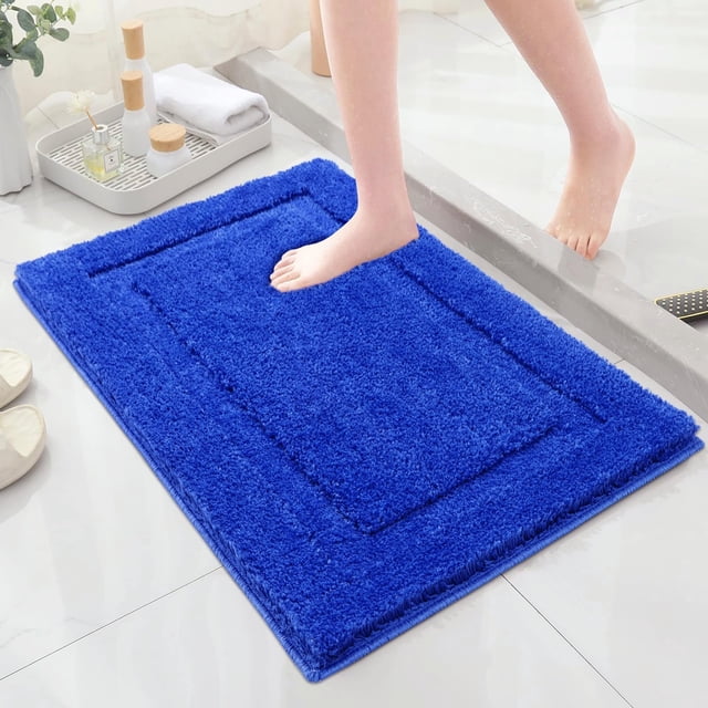 Alfombra de baño SHACOS, 40 x 60 cm, antideslizante, lavable, color azul real
