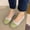 Mint Green, variant on Crunowin Women's Shoes, Round Toe Color-Block Shallow Mouth Soft Flat Casual Shoes Khaki 6.5