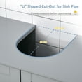thumbnail image 4 of Pedestal Sink Storage Cabinet, Vanity Base Cabinet, Under Sink Bathroom Cabinet with U-shape Cut-Out and Adjustable Internal Shelf, Gray, 4 of 9