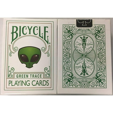 Bicycle Green Trace Playing Cards Alien Design (Best Playing Card Designs)