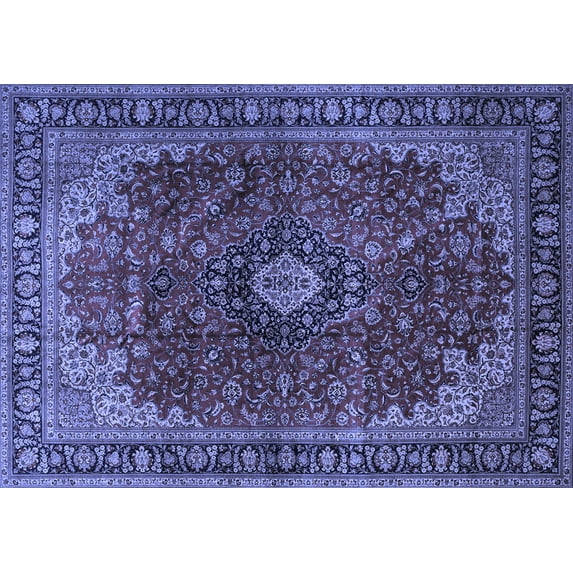 Ahgly Company Indoor Rectangle Medallion Blue Traditional Area Rugs, 2' x 5'