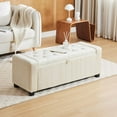 thumbnail image 6 of Ottoman Storage Bench for Bedroom End of Bed,Rectangular Entryway and Window Bench with Storage,Upholstered Fabric Ottoman Bench for Living Room, Hallway(White), 6 of 6