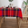 thumbnail image 4 of Royal Stewart Tartan Rectangular Tablecloth 60"x120" with Lace Edge, Washable Durable Table Cover for Dining, Indoor Outdoor Home Restaurant Decor, 4 of 5