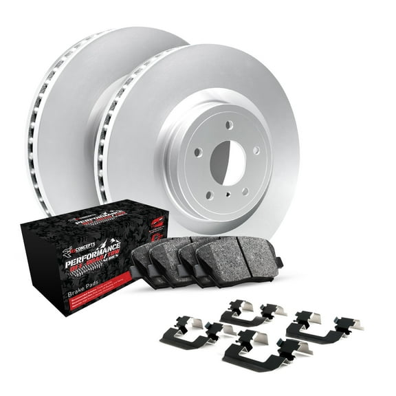 R1 Concepts Front Brakes and Rotors Kit |Front Brake Pads| Brake Rotors and Pads| Performance Off-Road Brake Pads and Rotors | Hardware Kit WJVH1-63002