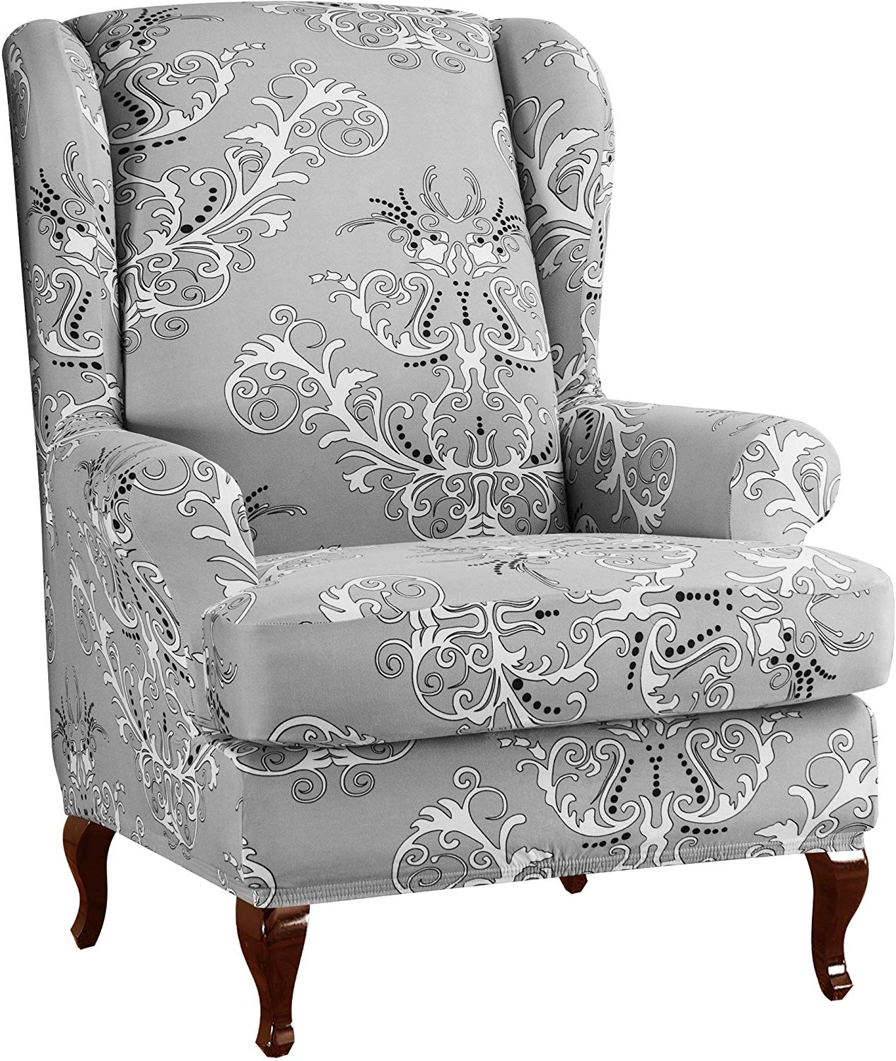 Subrtex Spandex Printed Wing Back Armchair Covers Floral ...