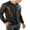 thumbnail image 4 of Chemise à Sequins Printemps Automne pour Hommes Manches Longues Col Rabattu Chemise à Pois, 4 of 6