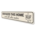 thumbnail image 4 of God Bless This Home Sign, Religious Sign, Christian Inspirational Sign - 4x18 inches, 4 of 4