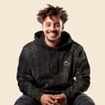 thumbnail image 4 of Dalix Smile Face Embroidered Fleece Hoodie Mineral Wash Long Sleeve Sweatshirt Mens in Black 2XL XX-Large, 4 of 5