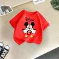 thumbnail image 4 of Camiseta de algodón de verano para niños de la marca Mickey, linda camiseta de dibujos animados de Disney para niño y niña, camiseta informal de cuello redondo, ropa para niños, 4 of 4