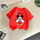 thumbnail image 5 of Camiseta de algodón de verano para niños de la marca Mickey, linda camiseta de dibujos animados de Disney para niño y niña, camiseta informal de cuello redondo, ropa para niños, 5 of 5