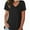 Black, variant on Women's T Shirt V-Neck Short Sleeve Shirt Classic-Fit Casual Breathable Tee Summer Basic Tops