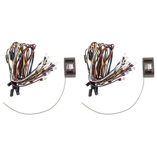 2X Receptor X6DC 2.4G 6CH con Tira de Luces LED Juego de Módulos de Placa de Control para Accesorios de Reemplazo de Transmisor de Coche RC