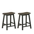 thumbnail image 1 of Gymax Set of 2 Bar Stools 24''H Saddle Seat Pub Chair Home Kitchen Dining Room Gray, 1 of 6