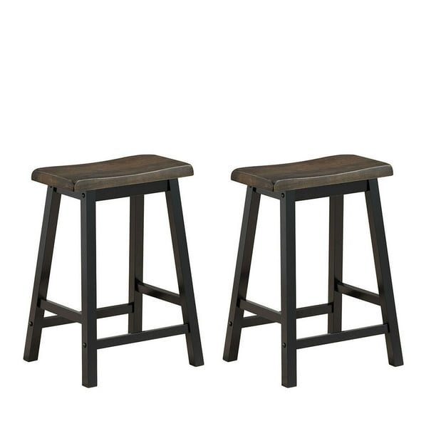 Bar Stools 24 H Saddle Seat Pub Chair, Wooden Bar Stools Counter Height