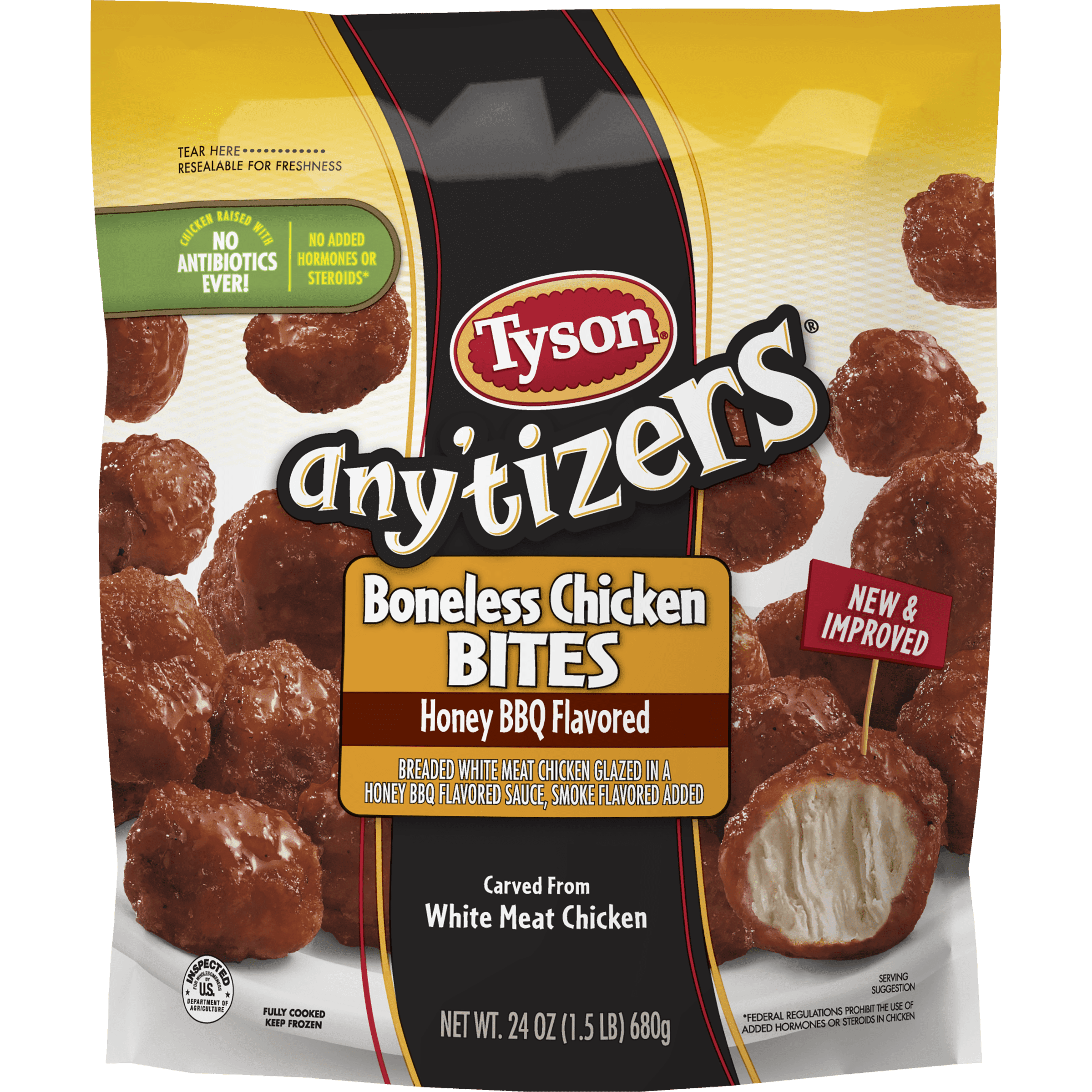 Tyson Any'tizers Honey BBQ Boneless Chicken Bites, 24 oz. (Frozen