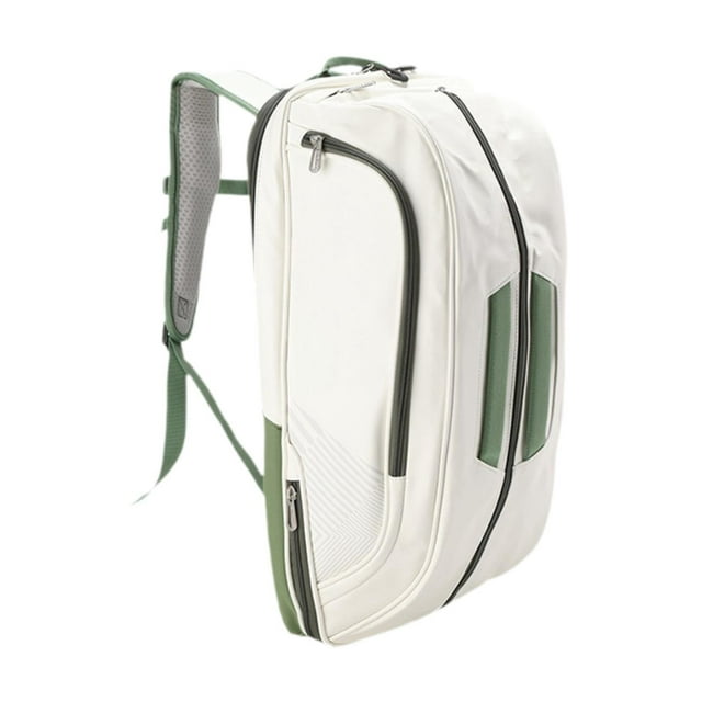 Bádminton Backets Mochila Raquetas de tenis Bolas PU de cuero impermeable para raquetas para raquetas, zapatos, bolas Sports Travel Mackpack Verde