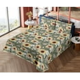 thumbnail image 4 of Ambesonne Sunflowers Fitted & Flat Sheet with Shams 4 Pcs Set, Nostalgic Floral Summer, Full, Pastel Yellow Dark Rust, 4 of 5