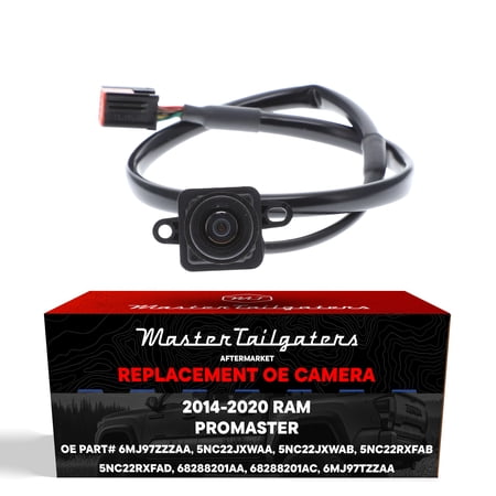 Master Tailgaters Replacement for Ram ProMaster Cargo Van (2014-2020) Backup Camera OE Part # 6MJ97ZZZAA 5NC22JXWAA 5NC22JXWAB 5NC22RXFAB 5NC22RXFAD 68288201AA 68288201AC 6MJ97TZZAA