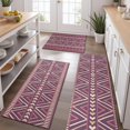 thumbnail image 2 of Brown Ethnic Pattern Kitchen Rugs Sets Of 3,Kitchen Runner Rugs Non Skid Washable,Decorative Kitchen Floor Mats for Kitchen,Sink,Laundry,17"x30"+ 17"x47" + 17"x59", 2 of 6