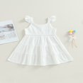 thumbnail image 2 of EIMELI Enfants Bambin Filles Robe d'Été Mignonne Mouche Manches une Ligne Robe de Princesse à Plusieurs Niveaux Robe de Balançoire Rose 7-8 Ans, 2 of 8