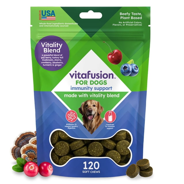 Suplemento de probióticos VitaFusion para apoyar la inmunidad de los perros