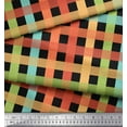 thumbnail image 2 of Soimoi Black Japan Crepe Satin Fabric Check Check Print Sewing Fabric Yard 42 Inch Wide, 2 of 3