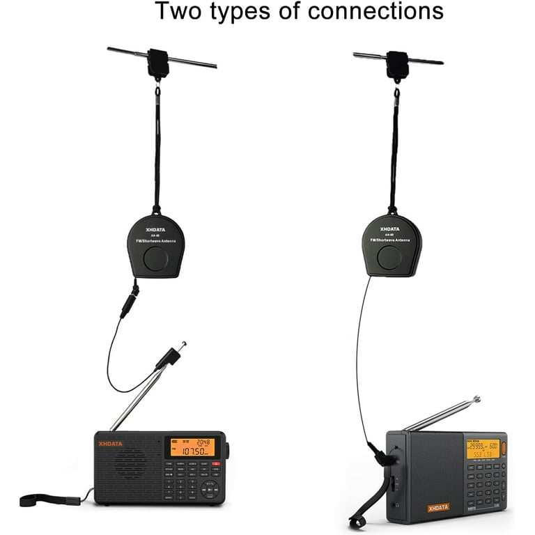 XHDATA AN-80 Shortwave Reel Antenna, 7M FM SW External Whip