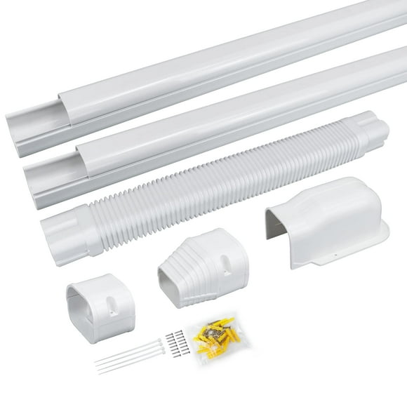 Mxclimate 3" 9Ft PVC Line Set Cover Kit for Mini Split and Central Air Conditioners,AC Heat Pump Systems,Decorative Tubing Pipe Covers