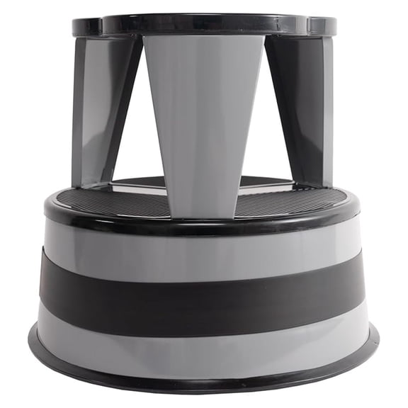 Kik Step Steel Step Stool - Two Step Stool, Holds 350 lbs (Gray)
