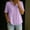 Purple, variant on Womens Cotton Linen Peplum Top Half Sleeve Button Down Blouse with Pockets Ruffle Hem Loose Fit Casual Navy,Size 2XL