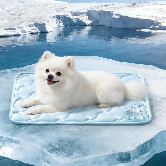 Cooling Mat for Dogs, Q-Max>0.5 Instant Temp Drop Dog Cooling Mats for Medium Dogs&Cats, Cooling Pad for Dog - Indoor Outdoor Travel Use, Snag Resistant,Machine Washable&Anti-Slip, 28"X22" Blue
