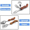 thumbnail image 4 of 4-in-1 Camping Tableware Utensils, Portable & Detachable Stainless Steel Spoon Fork Knife & Bottle Opener Combo Set - Travel, Backpacking Cutlery Mult, 4 of 4