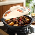 thumbnail image 6 of Large Capacity Ceramic Casserole Pot for Gas Stove Only, High Temperature Resistant Crack-Proof Clay Pot, Special Earthenware Pot for Home Kitchen Soup Stewing & Braising 2000ML, 6 of 6