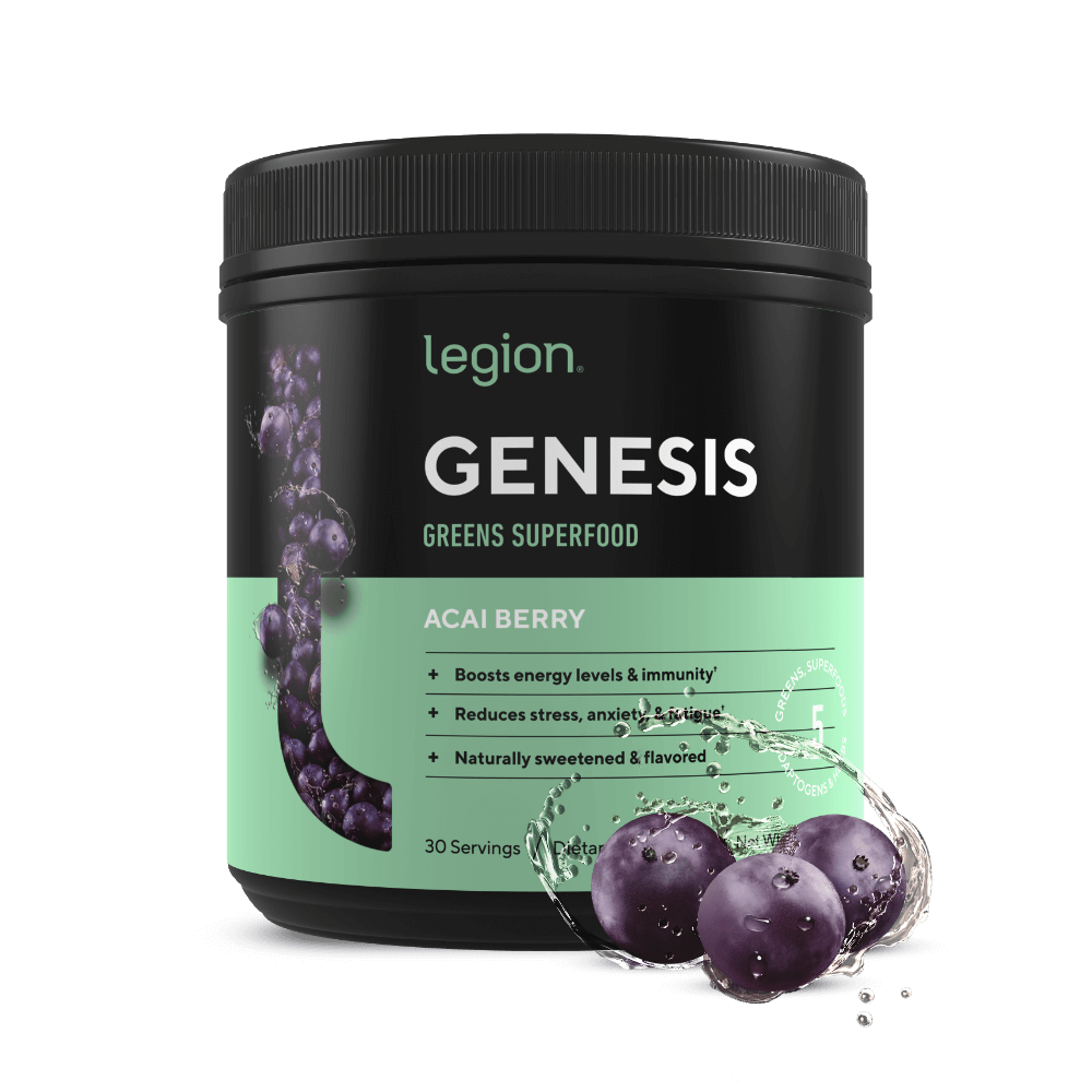 Legion Genesis Green Superfood Powder with Spirulina, Maca Powder
