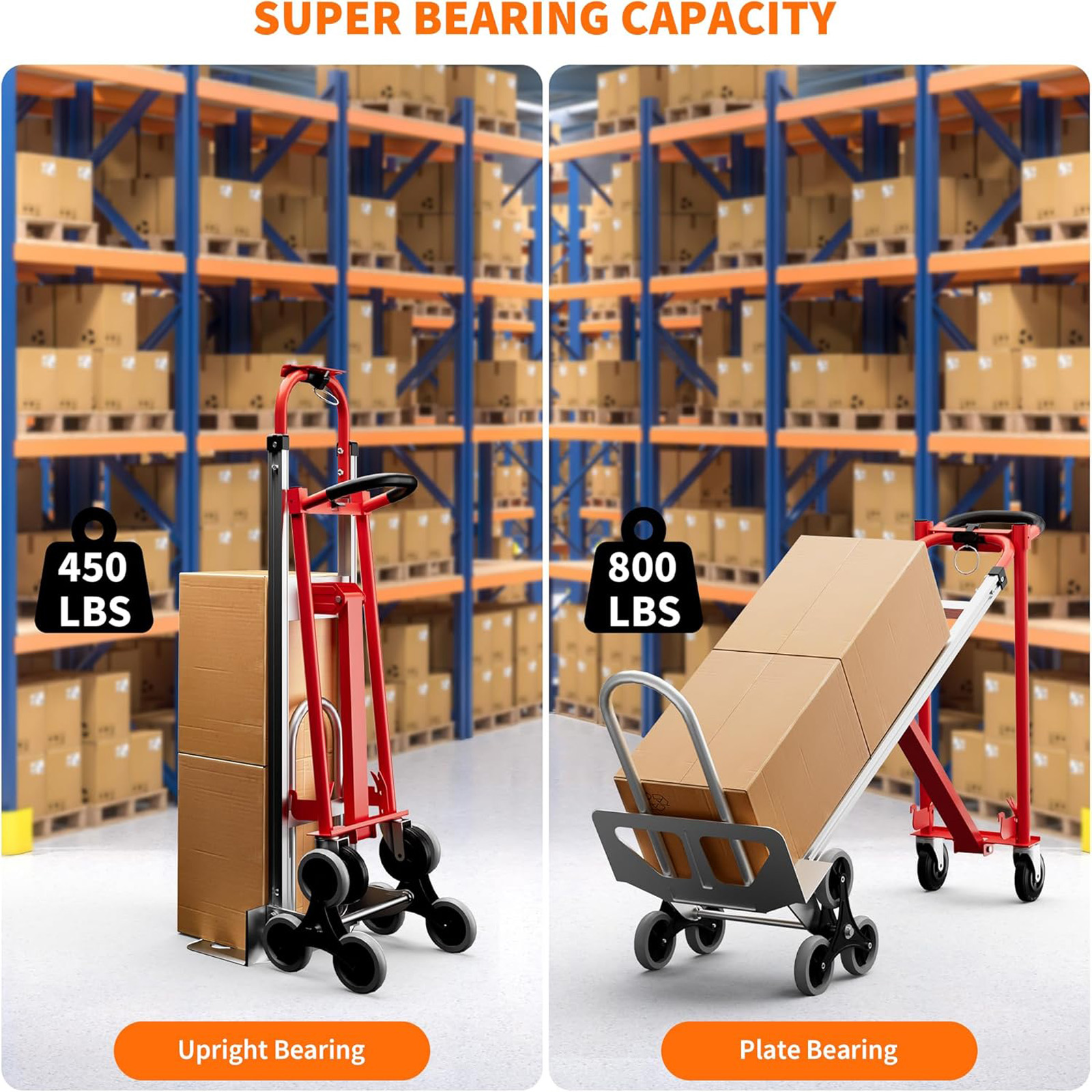 CazToi 3 in 1 Folding Hand Truck 770lbs Capacity Folding Aluminum Dolly